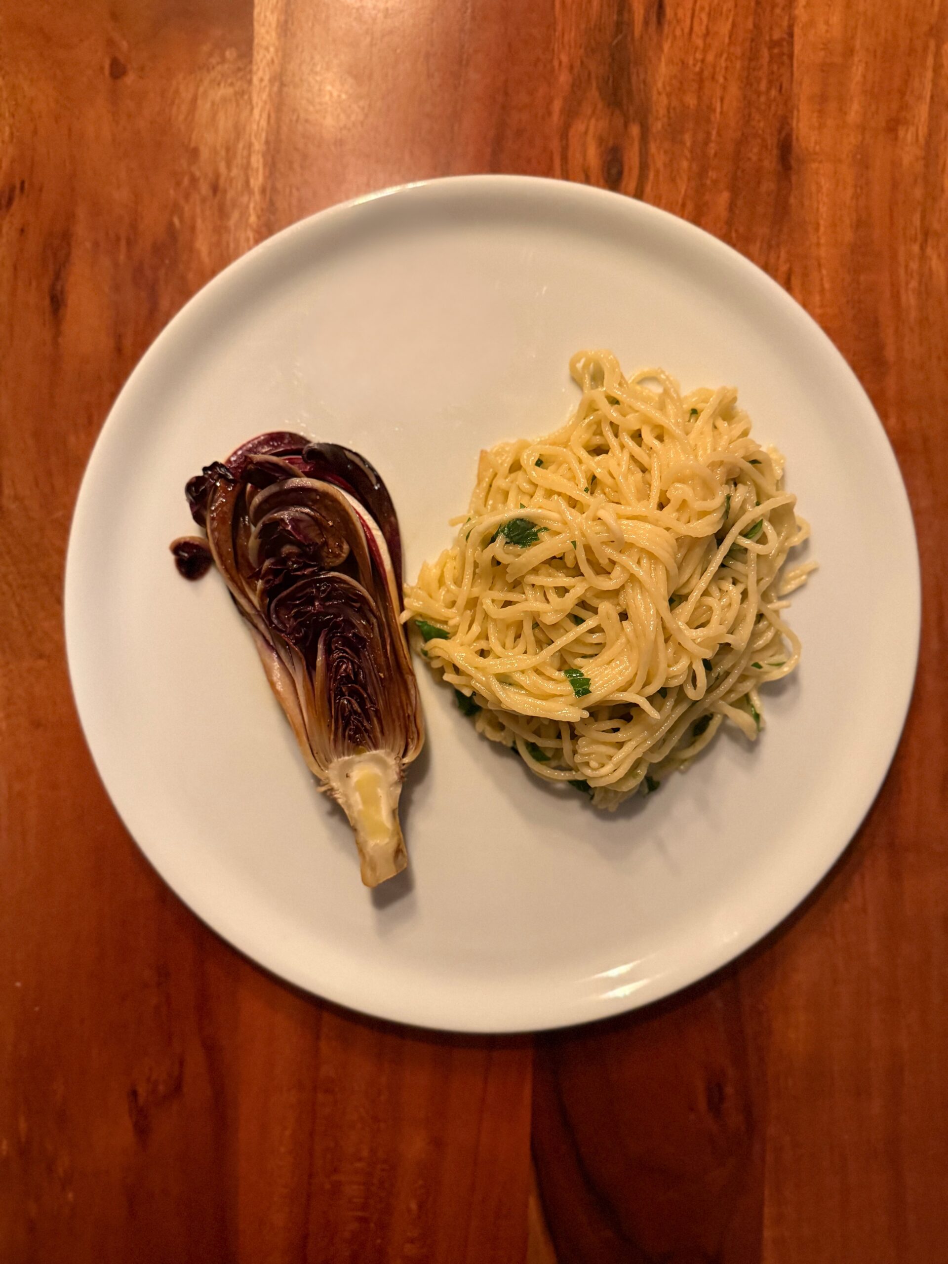 Tardivo mit Spaghetti Aglio e Olio